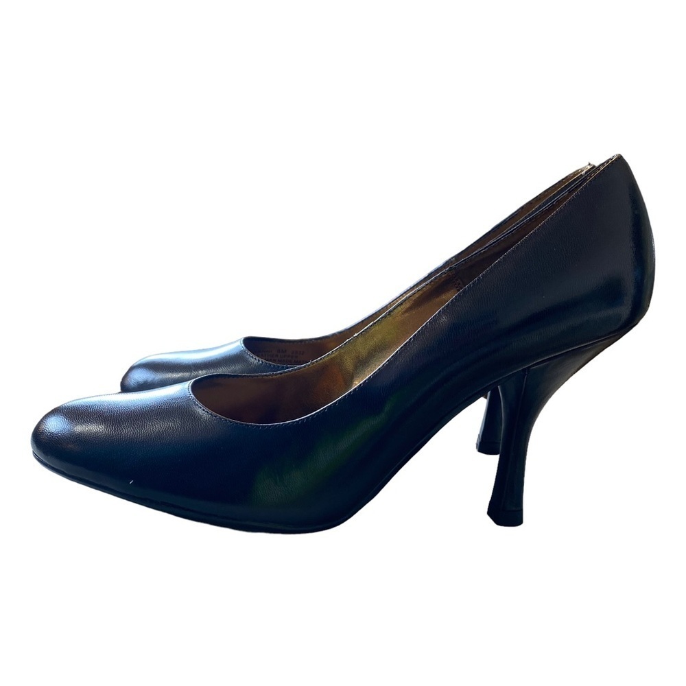 Chinese Laundry Yanni Round‎ Toe Black Leather Heels - Ladies Size 8M - Picture 3 of 10